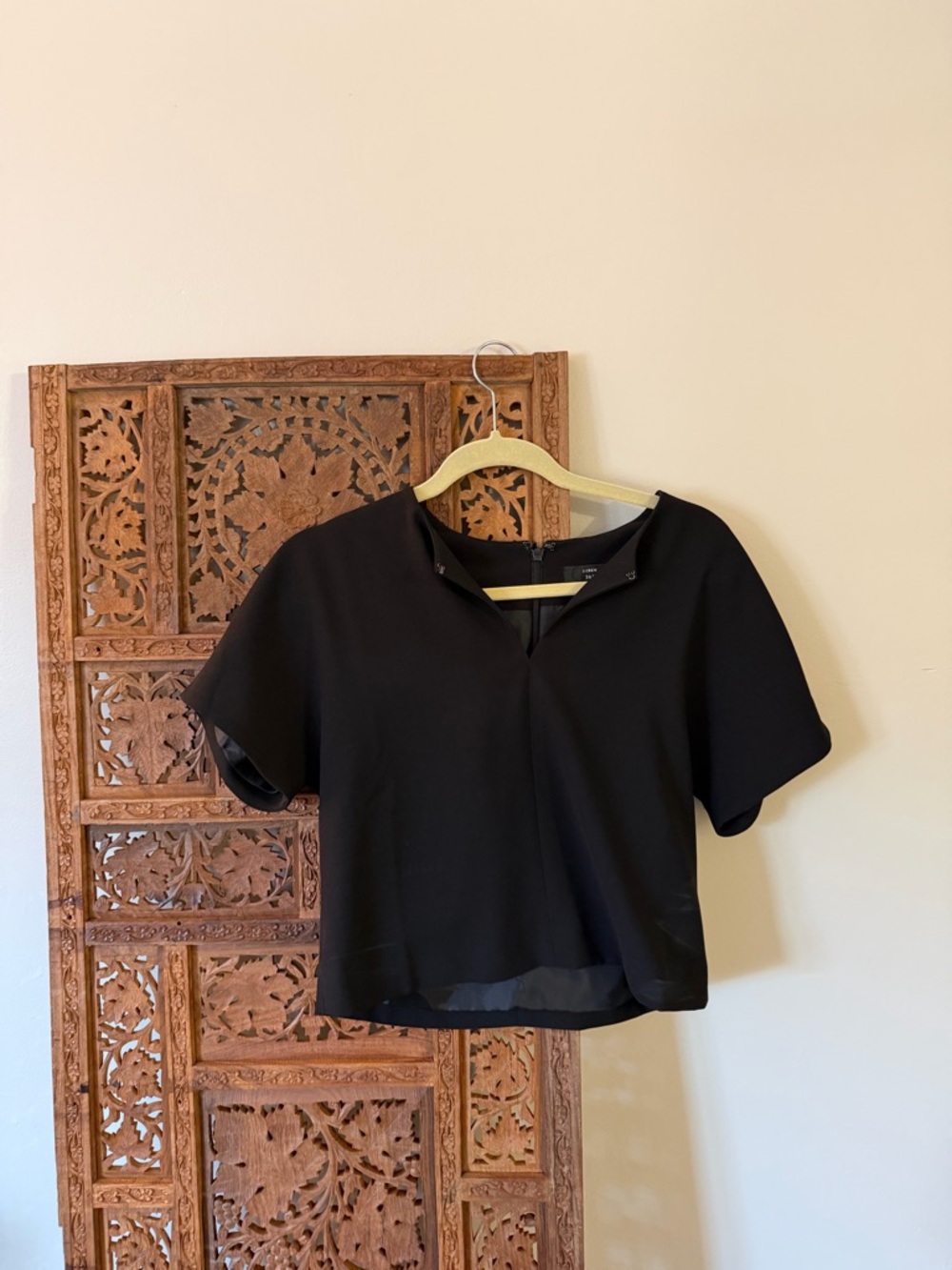 J. Crew Black Short Sleeve Cropped Top